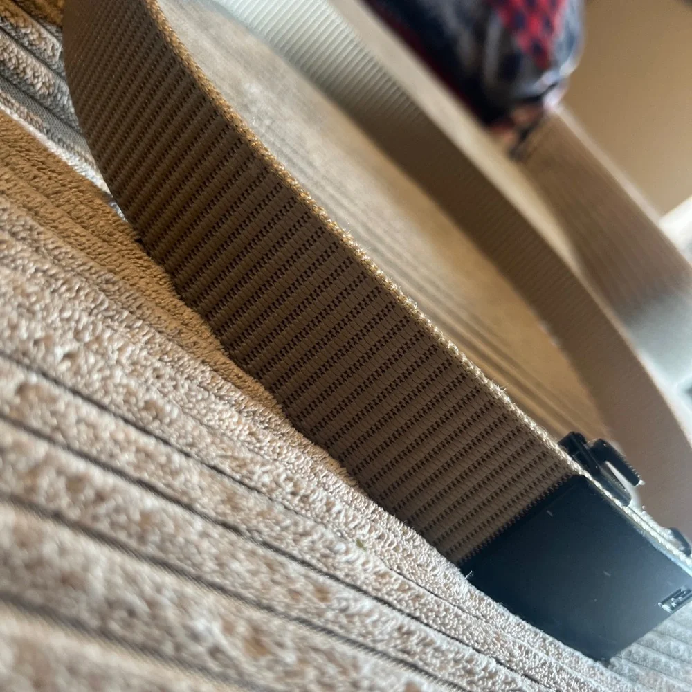 FAIRWIN Men's Ratchet Belt Nylon Web Belt for Golf Tactical Beige Casual, Adj - Picture 3 of 4